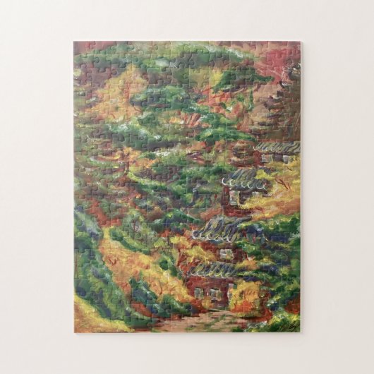 Cabin in Bossen puzzel (Verticaal)