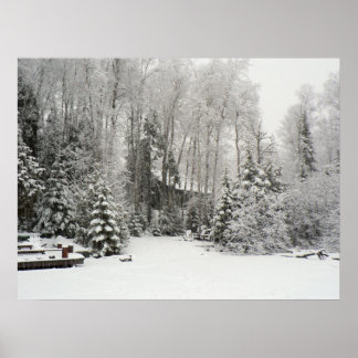 Cabin in Snowfall Poster