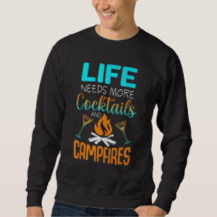 Cabin Life Cocktails Campfire Lake Bum Camping Wo Trui