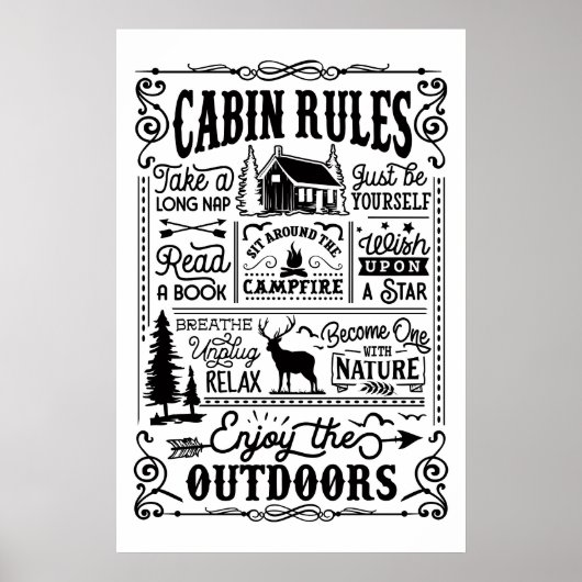 Cabin Life: Ontkoppel en omarm het buitenleven Poster (Voorkant)