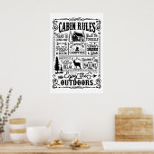 Cabin Life: Ontkoppel en omarm het buitenleven Poster (Keuken)
