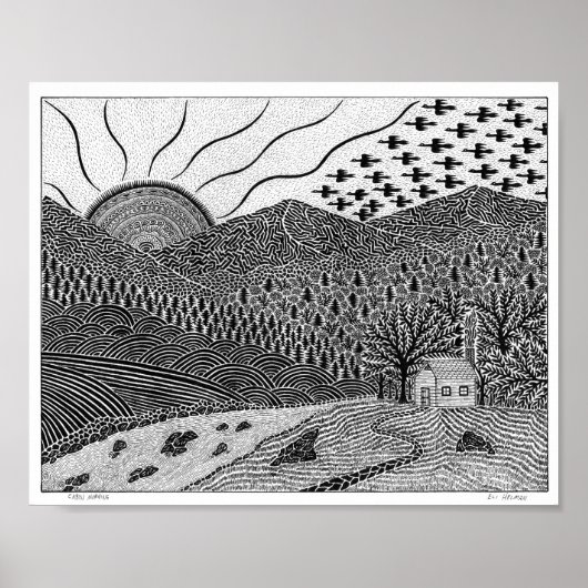 Cabin Morning Poster (Voorkant)