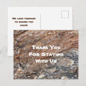 Cabin Rental Promotional Thank You House Guest Briefkaart (Voorkant / Achterkant)