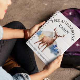 Cabin Rustic Deer Guest Book Mountain Cabin Notitieboek