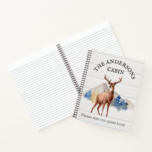 Cabin Rustic Deer Guest Book Mountain Cabin Notitieboek (Binnen)