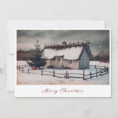 Cabin Winter Scene Kerstvakantie Kaart (Voorkant)