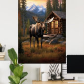 *~* Cabine AP49 MOOSE Stream Natuur Forest Poster (Thuiskantoor)
