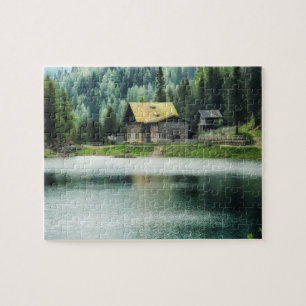 Cabine bij het meer van 8x10 legpuzzel
