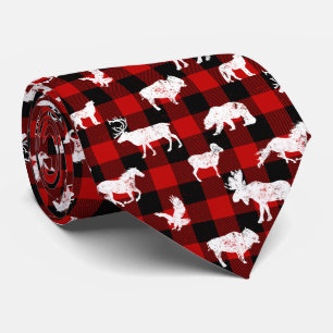Cabine Buffalo Pset Lumberjack Check Patroon Rood Stropdas