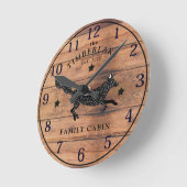 Cabine de famille Bois rustique Horloge murale per (Angle)