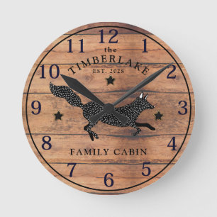 Cabine de famille Bois rustique Horloge murale per
