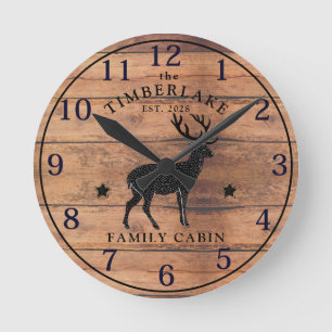 Cabine de famille Bois rustique Horloge murale per