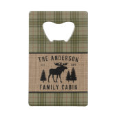 Cabine de famille Moose Pine Trees Green Plaid Bur (Devant)