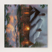 Cabine de journal dans le puzzle de scie à bois (Horizontal)