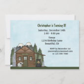 Cabine de montagne mignon avec Ours Invitation d'a (Dos)