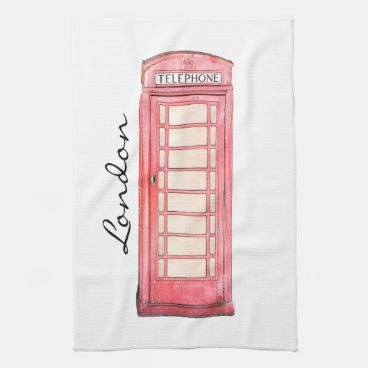 Cabine de téléphone britannique rouge - serviette (Vertical)