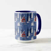Cabine d'hiver à deux tonalités 15 oz de Mug (Devant droit)