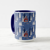 Cabine d'hiver à deux tonalités 15 oz de Mug (Devant gauche)