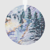 Cabine d'hiver sur la rivière Snowscape Painterly (dos)