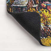 Cabine door het olieverf in het meer muismat (Hoek)