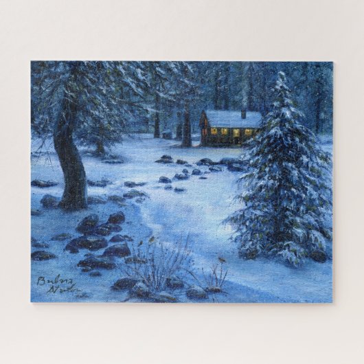 "Cabine douillet dans la neige"Jigsaw Puzzle (Horizontal)