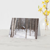 Cabine en carte pour notes d'hiver (Fleur jaune)
