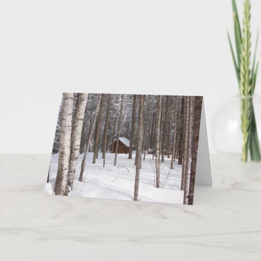 Cabine en carte pour notes d'hiver (Devant)