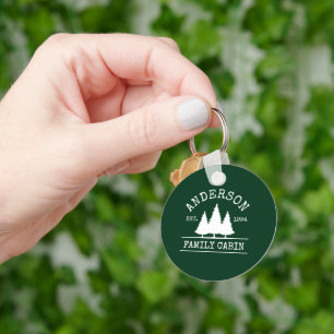 Cabine Familienaam Forest Green Sleutelhanger