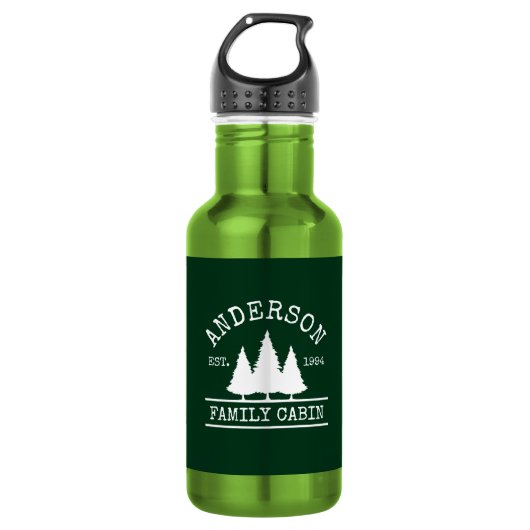 Cabine Familienaam Groen Waterfles (Voorkant)