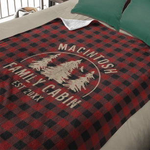 Cabine Familienaam Red Black Buffalo Pset Sherpa Deken