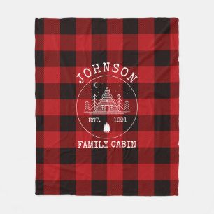 Cabine Familienaam Red Buffalo Pset Fleece Blanket Deken