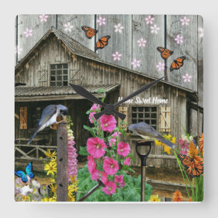 Cabine Flower Garden Vierkante Klok