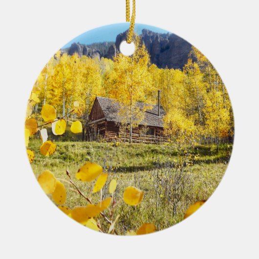 Cabine in Aspens Keramisch Ornament (Voorkant)