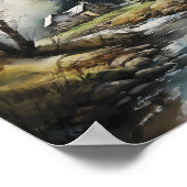 Cabine in Bossen Springtime Forest Cabin Poster (Hoek)