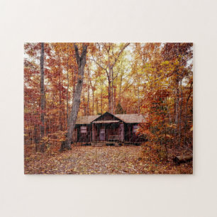 Cabine in de Herfst, gekleurde Bossen Legpuzzel