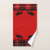Cabine Moose Rood en Zwart Plaid Bad Handdoek (Handdoek)