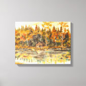 Cabine op het meer canvas afdruk (Voorkant)