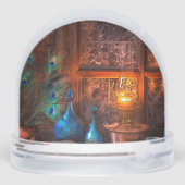 Cabine par lamplique scène hiver rustique (Arrière)