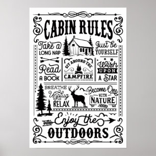 Cabine Rules Poster noir et blanc