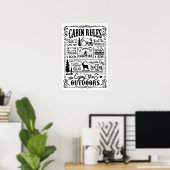 Cabine Rules Poster noir et blanc (Bureau à domicile)