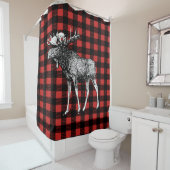 Cabine Rustic Moose & Buffalo Pset Douchegordijn (In situ)