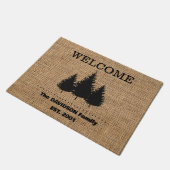 Cabine rustique burlap pays tapis de porte (Incliné)