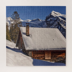 CABINE SNEEUW BEDEKTE LEGPUZZEL