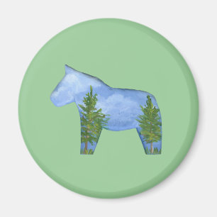 Cabine Uitzicht Horse Magnet Magneet