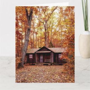 CABINE VERJAARDAG KAART BOSSEN HERFST WENSKAART