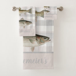 Cabine vis van vissers op schaal bad handdoek