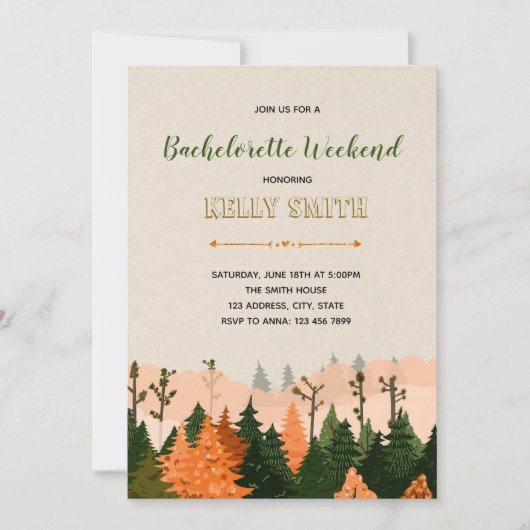 Cabine week-end bachelorette invitation (Devant)
