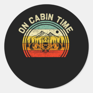 Cabineleven Kamperen op Cabine Time Cottage Buiten Ronde Sticker