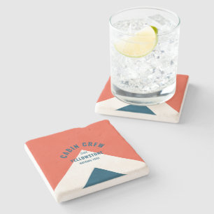 Cabinepersoneel Gepersonaliseerde bestemming Retro Stenen Onderzetter