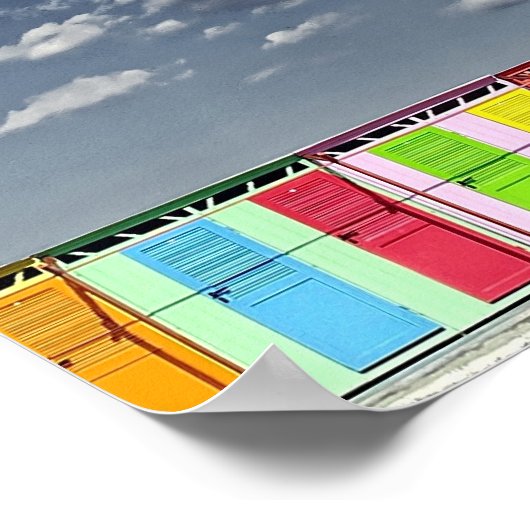 Cabines de bain colorées Poster (Coin)